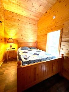 Postel nebo postele na pokoji v ubytování Bear Cub Cabin is a cozy 1 bedroom and loft oasis