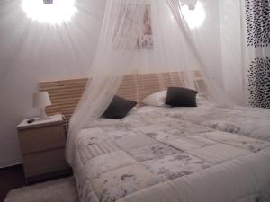 ラゴスにあるLagos Charming Villasのベッドルーム(蚊帳付きのベッド付)