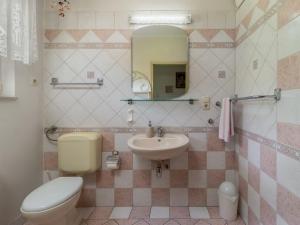 a bathroom with a toilet a sink and a mirror at Family friendly house with a swimming pool Jadranovo, Crikvenica - 22273 in Jadranovo +28 photos