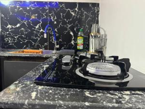 Cucina o angolo cottura di Cozy Pent House with Balcony for R&R