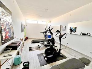 ฟิตเนสเซ็นเตอร์และ/หรือเครื่องออกกำลังกายที่ Apartments Villa Lukas - ''No 2'' Studio Apartment with Balcony and Sea View