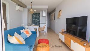 TV a/nebo společenská místnost v ubytování Antillas Balcony Sea View - Alojamientos La Torre