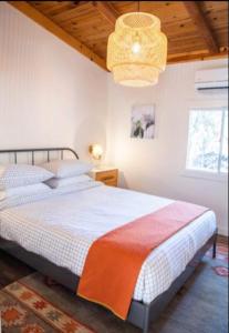 En eller flere senge i et værelse på Hanky Panky Romantic Cabin