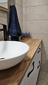 a bathroom with a white sink on a counter at Casa Rado in Banja Luka +35 photos
