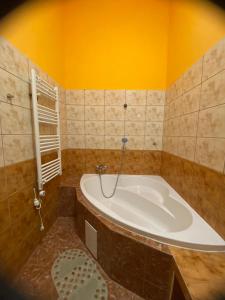 Et badeværelse på Grand View Apartment