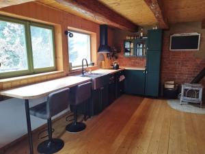 Kuchyň nebo kuchyňský kout v ubytování ENJOY COZY NEST View Hills Garden Forest Sauna Hottub