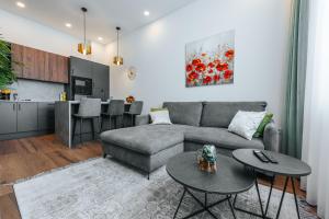 a living room with a couch and a table at Studio apartmani Albero in Ivanić-Grad