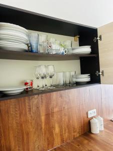 Kuchyň nebo kuchyňský kout v ubytování Brno Central Apartment