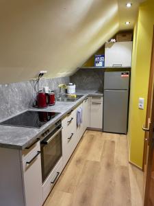 Kuchyň nebo kuchyňský kout v ubytování Neu renoviertes 2Zi Appartment im DG