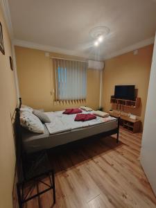 Postel nebo postele na pokoji v ubytování Sun and river Apartments