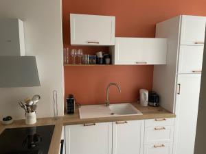 Kuchnia lub aneks kuchenny w obiekcie Le P'tit Montjoux - Appart avec Jardin proche gare