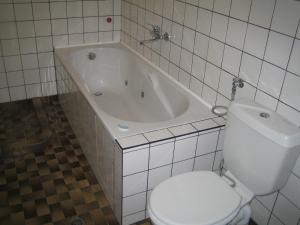 e bagno con servizi igienici e vasca. di Arbanassi Hotel a Arbanasi