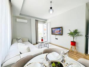 Posezení v ubytování merkezde 2 odalı minimalist ev