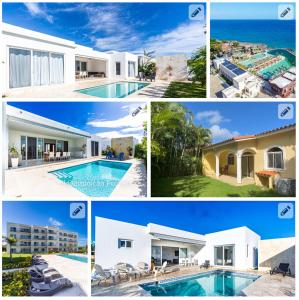 a collage of pictures of houses and a swimming pool at Ocean Villas, Campo Del Mar in Sosúa