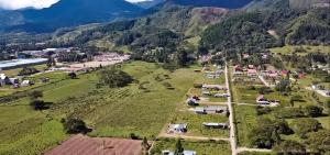 an aerial view of a village in the mountains at RANCH HAUS OXAPAMPA - PeT FRIENDLY in Oxapampa