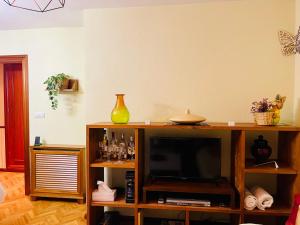 a living room with a flat screen tv at Senda de las mariposas Vinuesa in Vinuesa