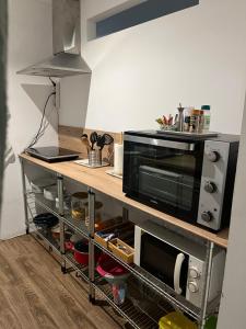 een magnetron op een aanrecht bij El Parterre Apartamento in Valencia