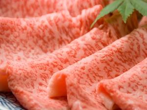 un primo piano di un ammasso di carne su un piatto di Ryoufuso a Tsu