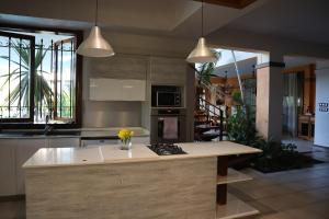 Dapur atau dapur kecil di Le Gite du Bonheur Guest House & Car Rental