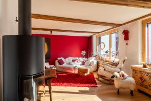 Posezení v ubytování Duplex de charme à Zermatt