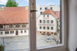 a view from a window of a building at Modernes Appartementhaus mit Self-Checkin im Herzen der Stadt in Bad Kissingen