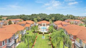 an aerial view of a residential neighborhood with houses at Resort Community 4 Bedroom Family Home, Pool & 15 Min Disney in Kissimmee