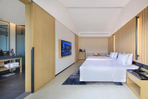Guilin Yangshuo Nine Roots Luxury Hotel的电视和/或娱乐中心