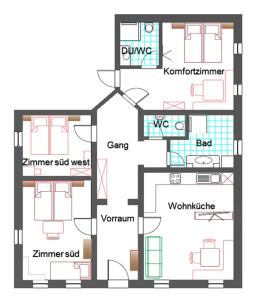 Půdorys ubytování Ferienhaus Veider