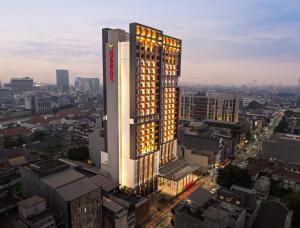 Nespecifikovaný výhled na destinaci Jakarta nebo výhled na město při pohledu z hotelu