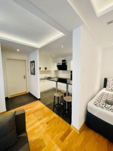 Postel nebo postele na pokoji v ubytování exclusive perfect stay - perfect location in Leipzig