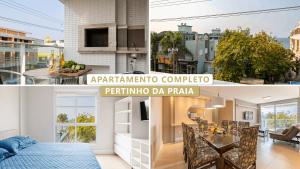 a collage of photos of a apartment at Apartamento em Condomínio com Piscina e Jacuzzi - Boulevard Bombinhas in Bombinhas