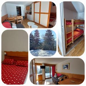Postel nebo postele na pokoji v ubytování V du Bachat Arolles A03 - Appt 6 pers