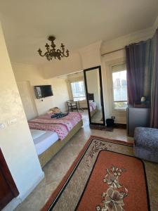Postel nebo postele na pokoji v ubytování Nile sky hotel and suites
