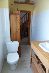 a bathroom with a toilet and a sink at Maison pour familles et amis in Dinard +20 photos