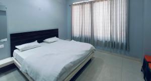SānāwadHOTEL MUSHAK by BAPPA PALACE的一间带大床的卧室，带窗户