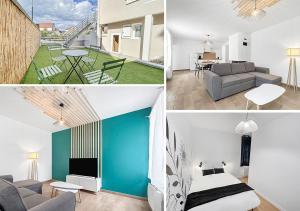 Χώρος καθιστικού στο Jardin Privé et Déco Moderne à Vichy