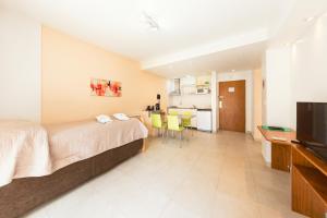 Le Batiment Apartments的电视和/或娱乐中心
