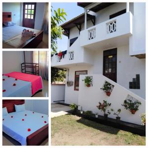 un collage de photos d'une maison dans l'établissement Ocean View Villa Galle, à Galle