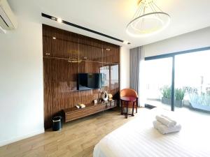 TV a/nebo společenská místnost v ubytování Royal Dragon Boutique Hotel Tan Binh