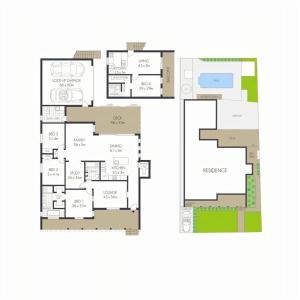 Půdorys ubytování The Pet Friendly Pool House