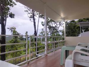 Balkón nebo terasa v ubytování บ้านสวนคึดฮอดโฮมสเตย์ ศรีสวัสดิ์ กาญจนบุรี