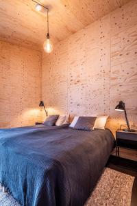 Postel nebo postele na pokoji v ubytování Aska, Modern Cabin