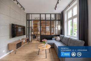Televízia a/alebo spoločenská miestnosť v ubytovaní Premium Apartment with free private parking