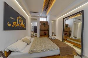 Postel nebo postele na pokoji v ubytování Keti Zemun Spa Apartment