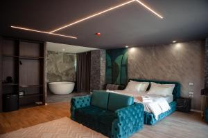 מיטה או מיטות בחדר ב-Hotel Valbor