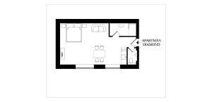 Plán poschodí v ubytovaní Apartmány Oxota