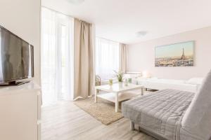 Μια τηλεόραση ή/και κέντρο ψυχαγωγίας στο Fully Equipped Apartments with Balcony