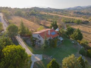 an aerial view of a house in a field at Villa Armonia in Serres