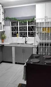 a kitchen with a sink and a counter top at The Adventure Begins in Bulawayo +7 photos