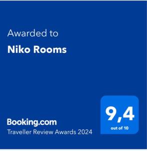 Certifikát, hodnocení, plakát nebo jiný dokument vystavený v ubytování Niko Rooms